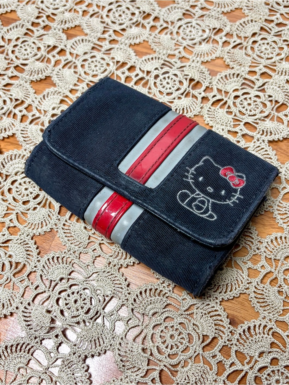 Vintage Y2K Hello Kitty Sanrio Black Red Wallet Coin Purse